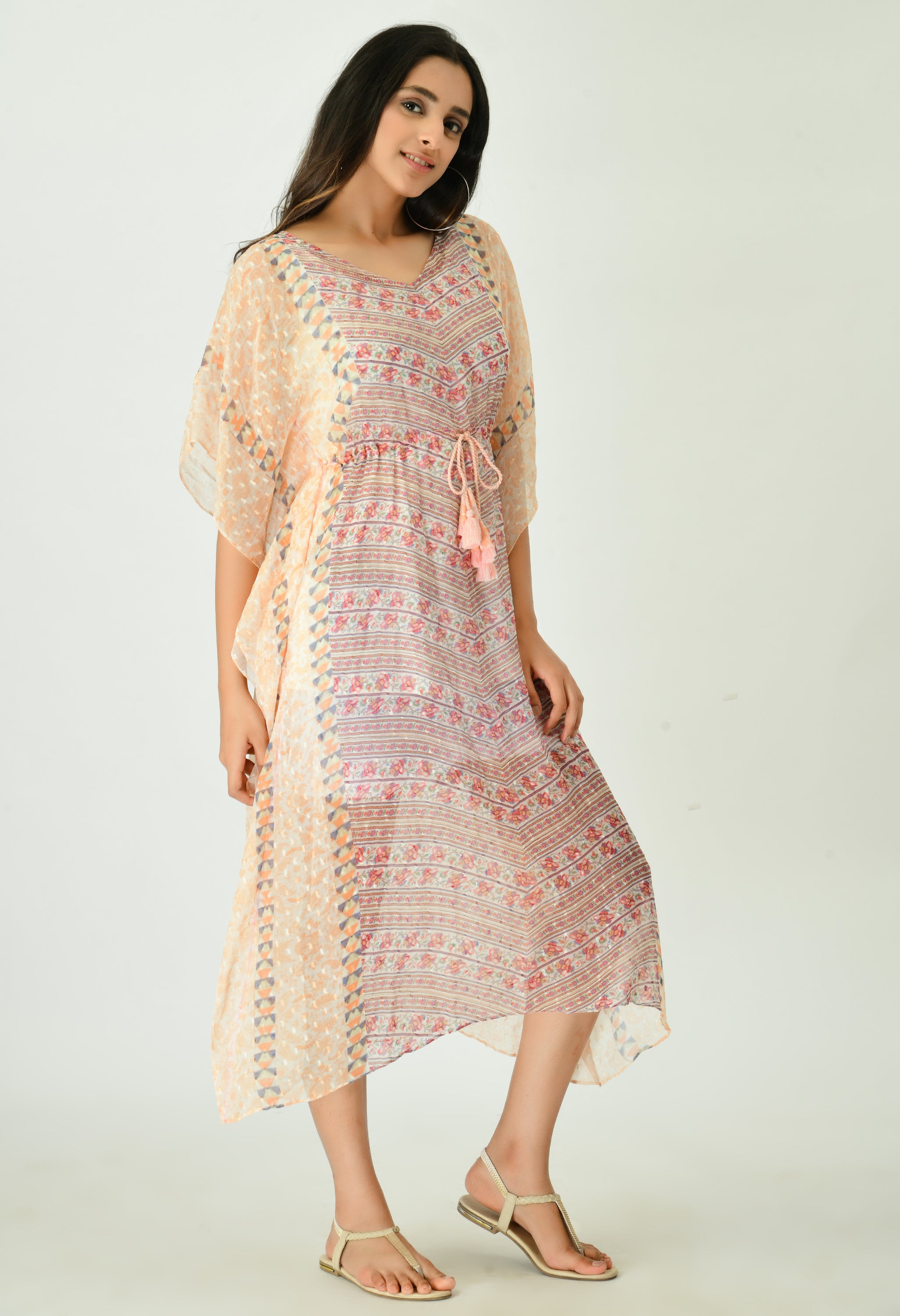 Gul Chiffon Kaftan | Chiffon Kaftan Dress for Women
